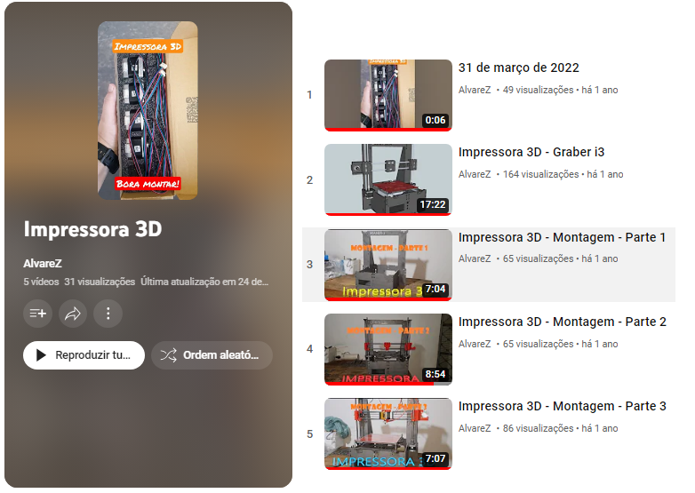 Impressora 3D - Graber i3 - Montagem