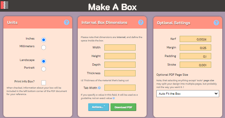 Make a Box Tela