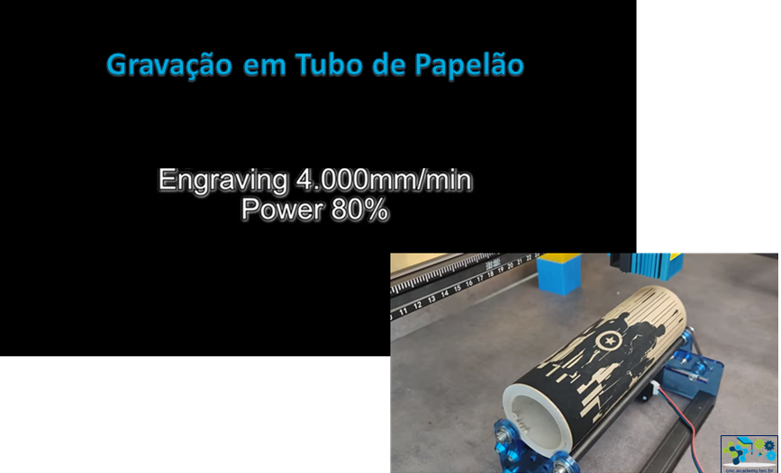 Rotary Attachment For Laser Engraver - Gravação em tubo de papelão